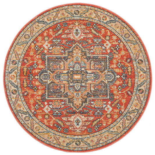Legacy Emblem Star Terracotta Round Rug