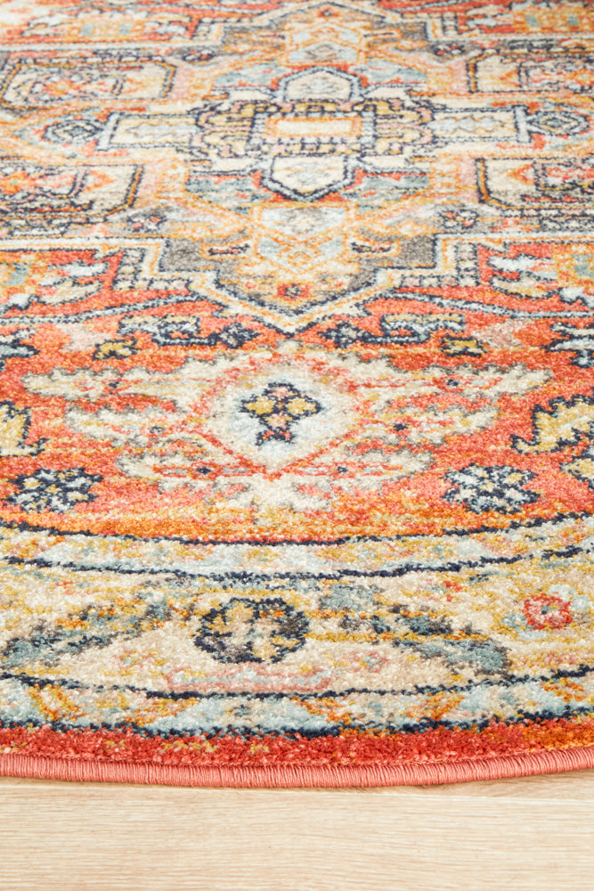 Legacy Emblem Star Terracotta Round Rug