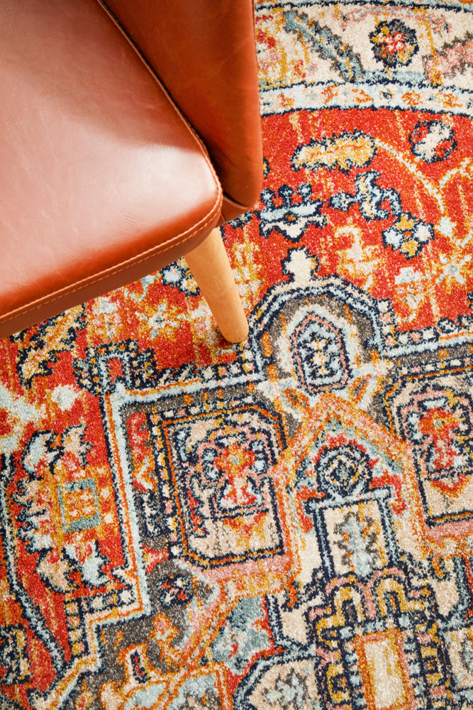 Legacy Emblem Star Terracotta Round Rug