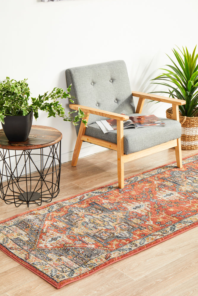 Legacy Emblem Star Terracotta Runner Rug