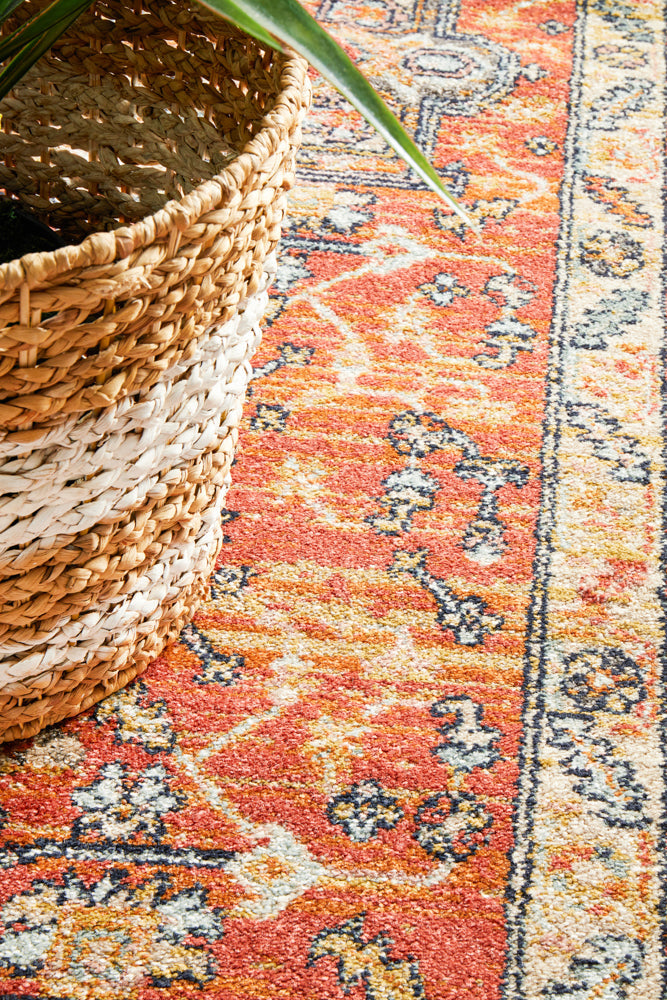 Legacy Emblem Star Terracotta Runner Rug