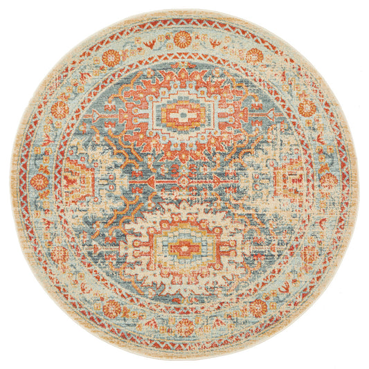 Legacy Tribal Blue Round Rug