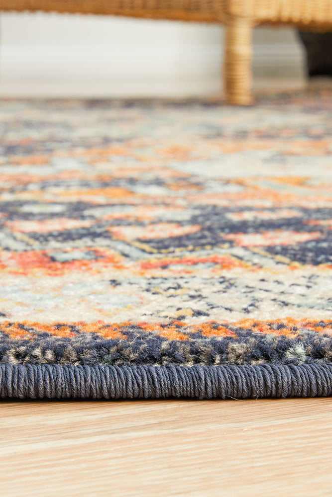 Legacy Tribal Navy Round Rug