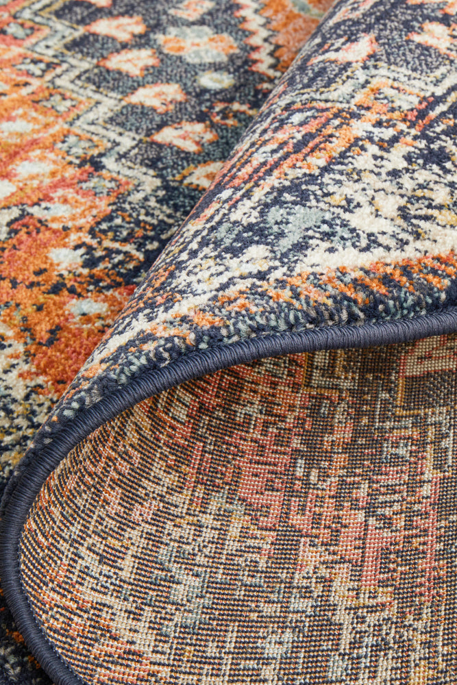 Legacy Tribal Navy Round Rug