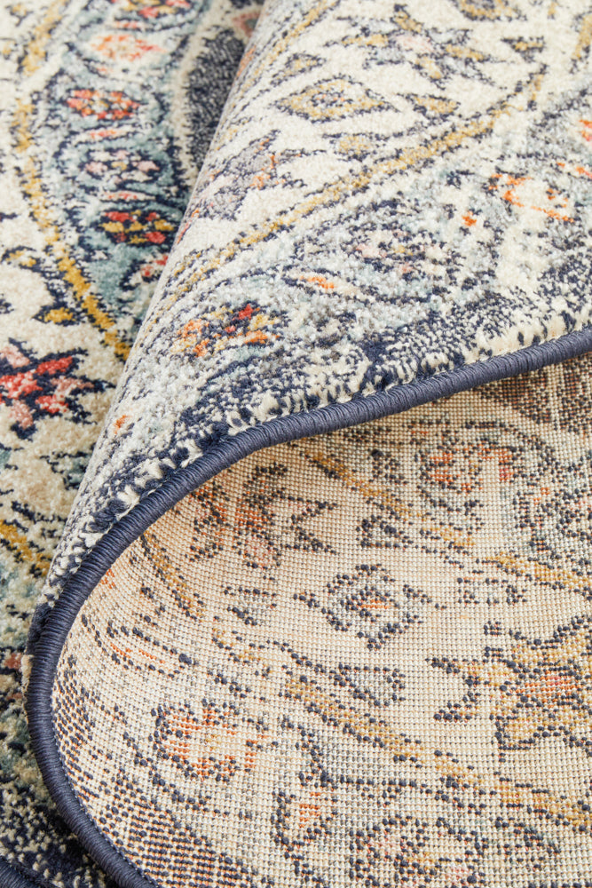 Legacy Tribal Medallion Ecru Round Rug