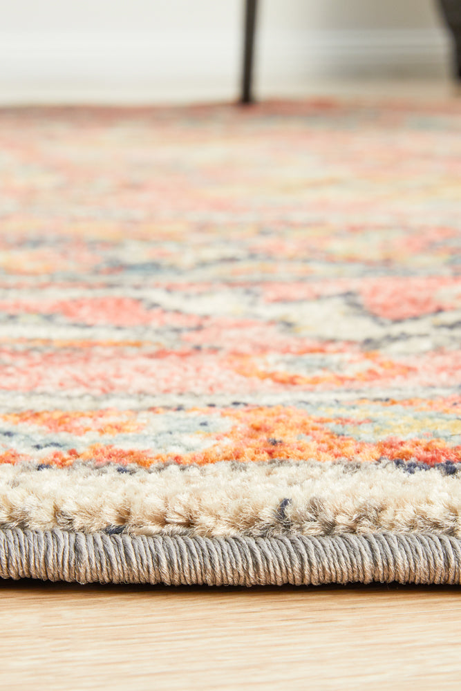 Legacy Tribal Emblem Crimson Round Rug