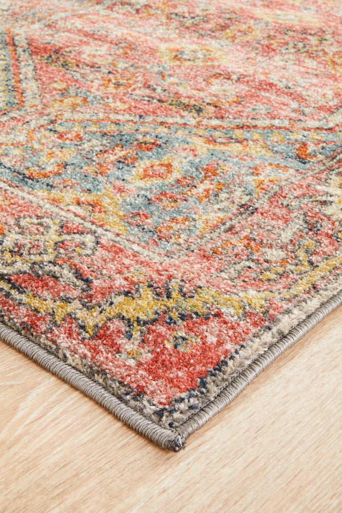 Legacy Tribal Emblem Crimson Runner Rug