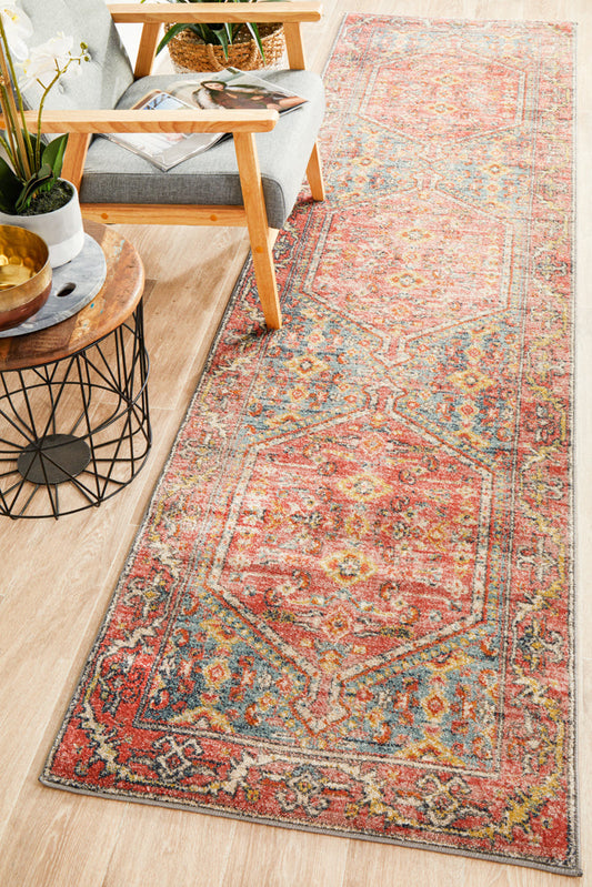 Legacy Tribal Emblem Crimson Runner Rug