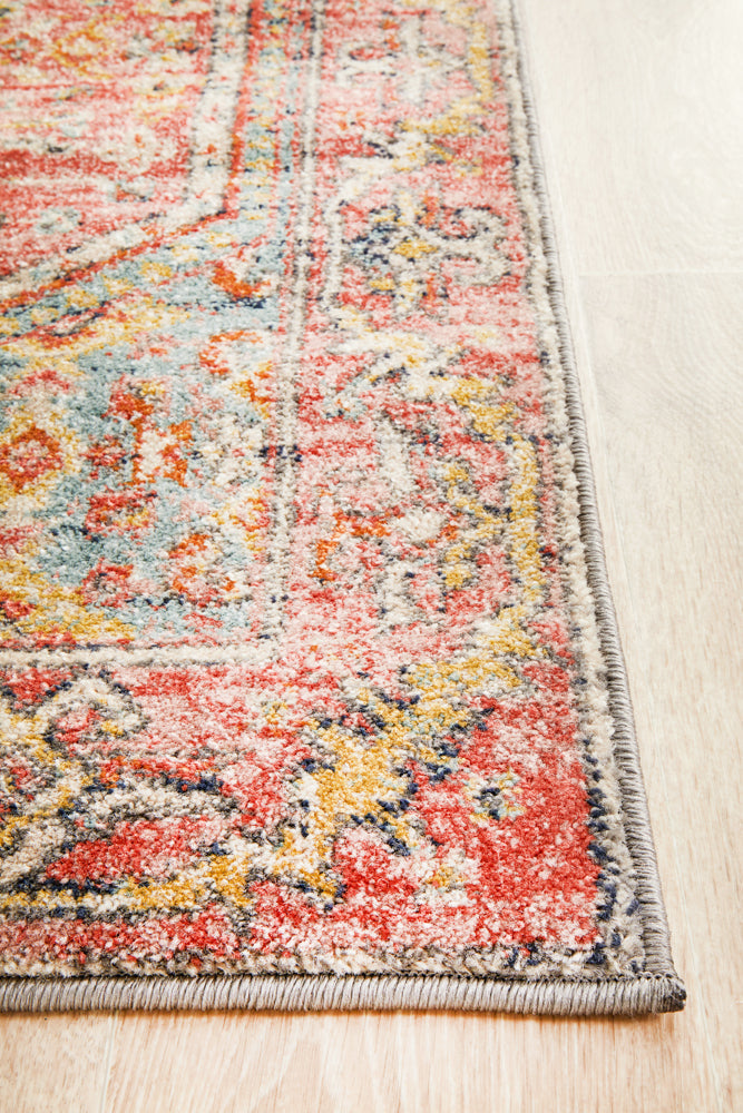 Legacy Tribal Emblem Crimson Runner Rug