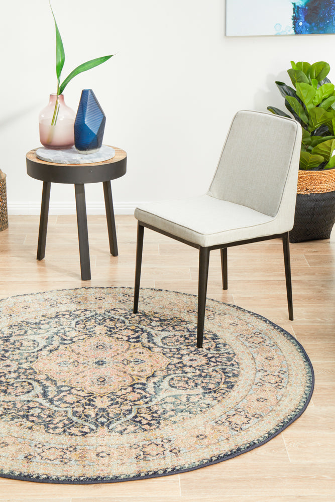Legacy Floral Midnight Round Rug