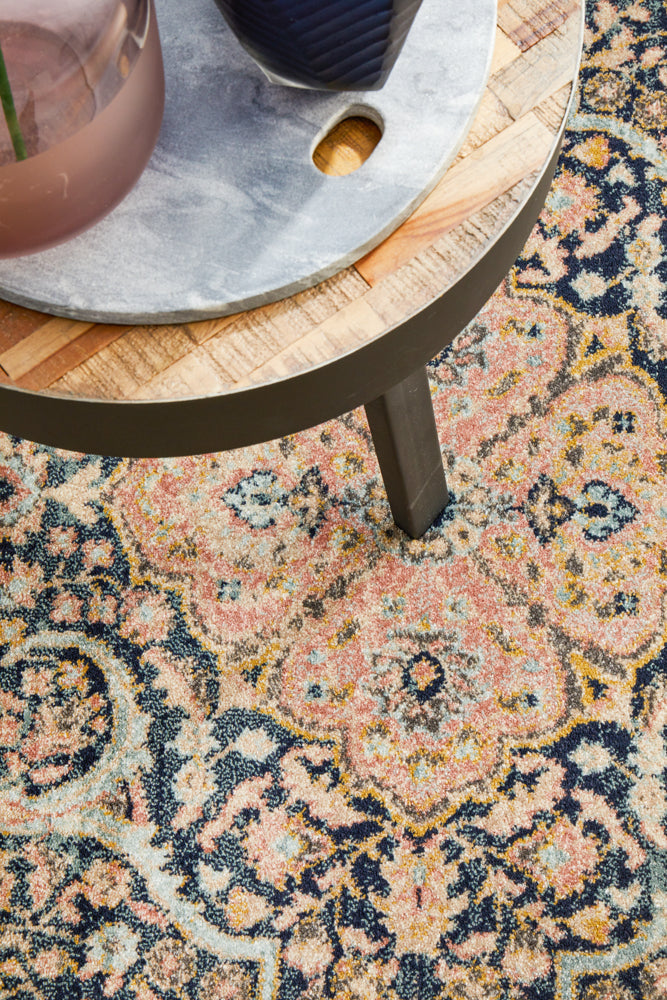 Legacy Floral Midnight Round Rug