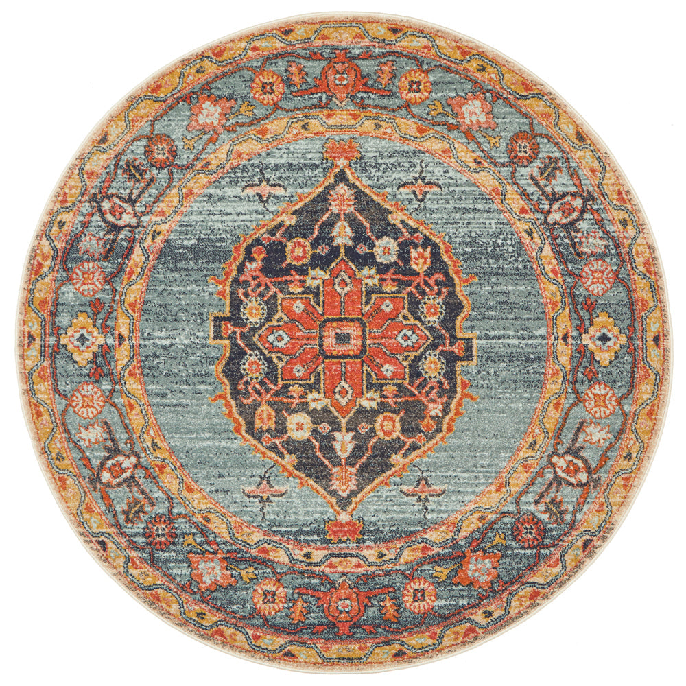 Legacy Emblem Rust Round Rug