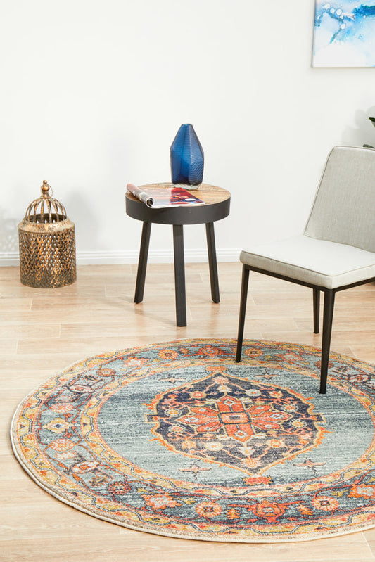 Legacy Emblem Rust Round Rug
