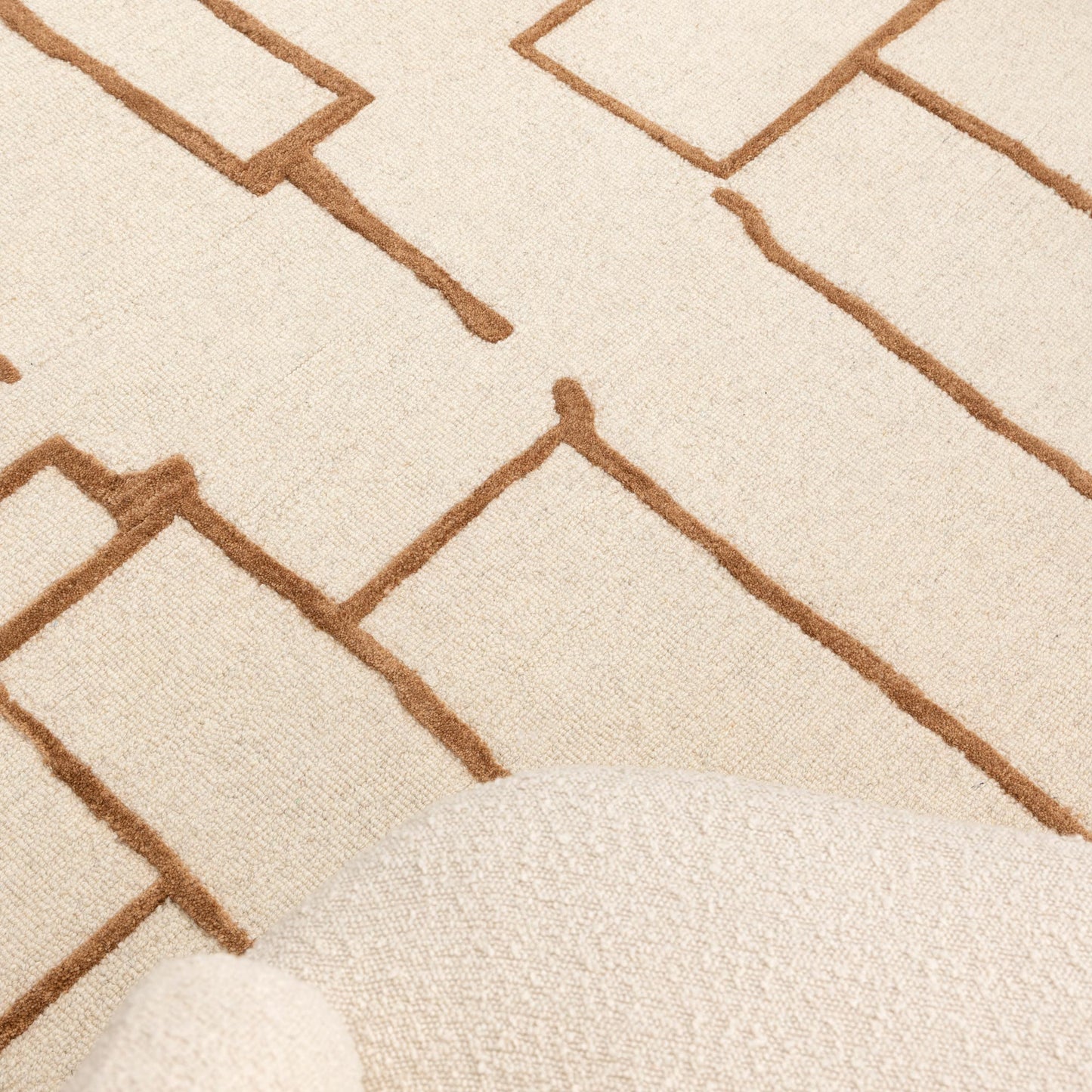 Les Nomades Lines Rust Wool Rug