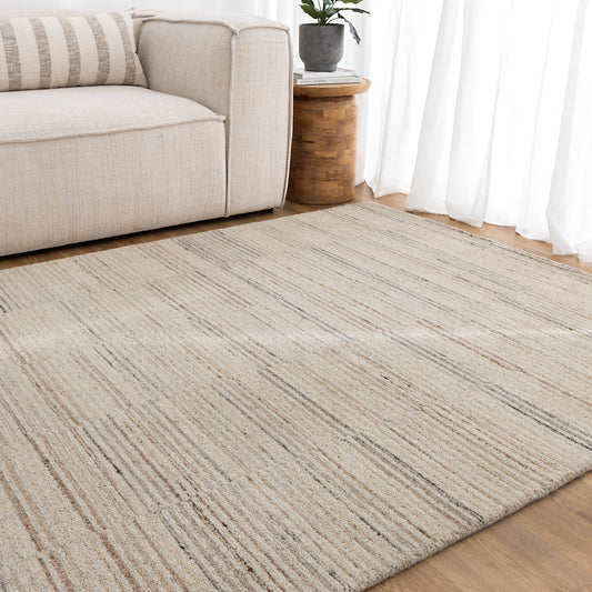 Praia Lines Natural Wool Rug