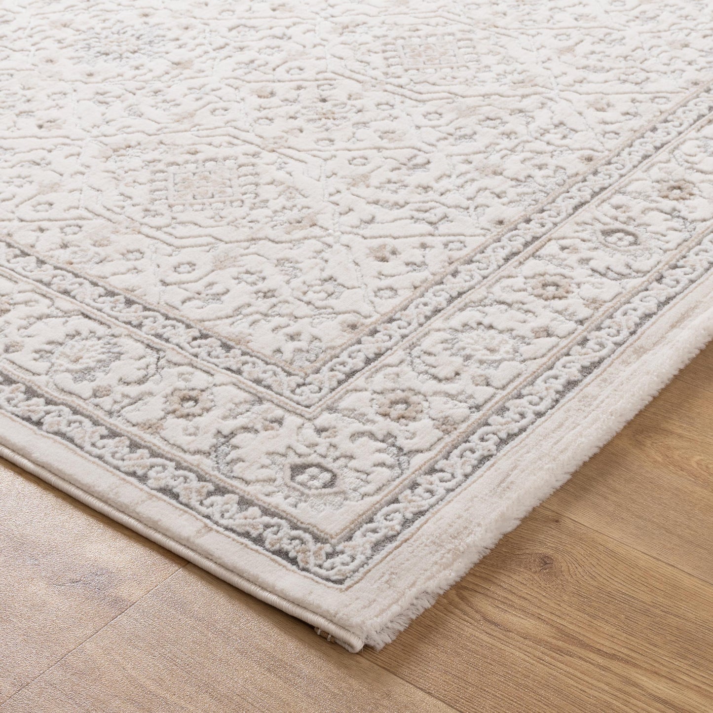 Maya Traditional Border Cream and Beige Rug