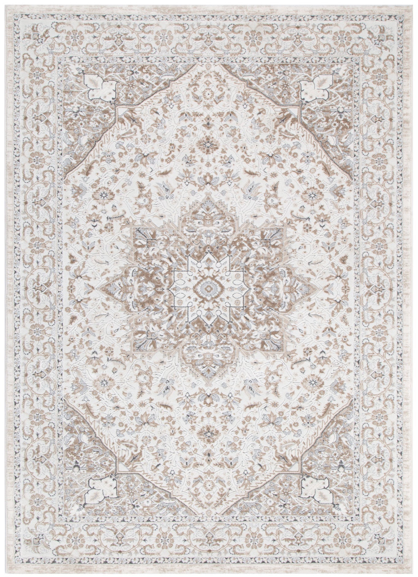 Maya Medallion Cream and Beige Rug
