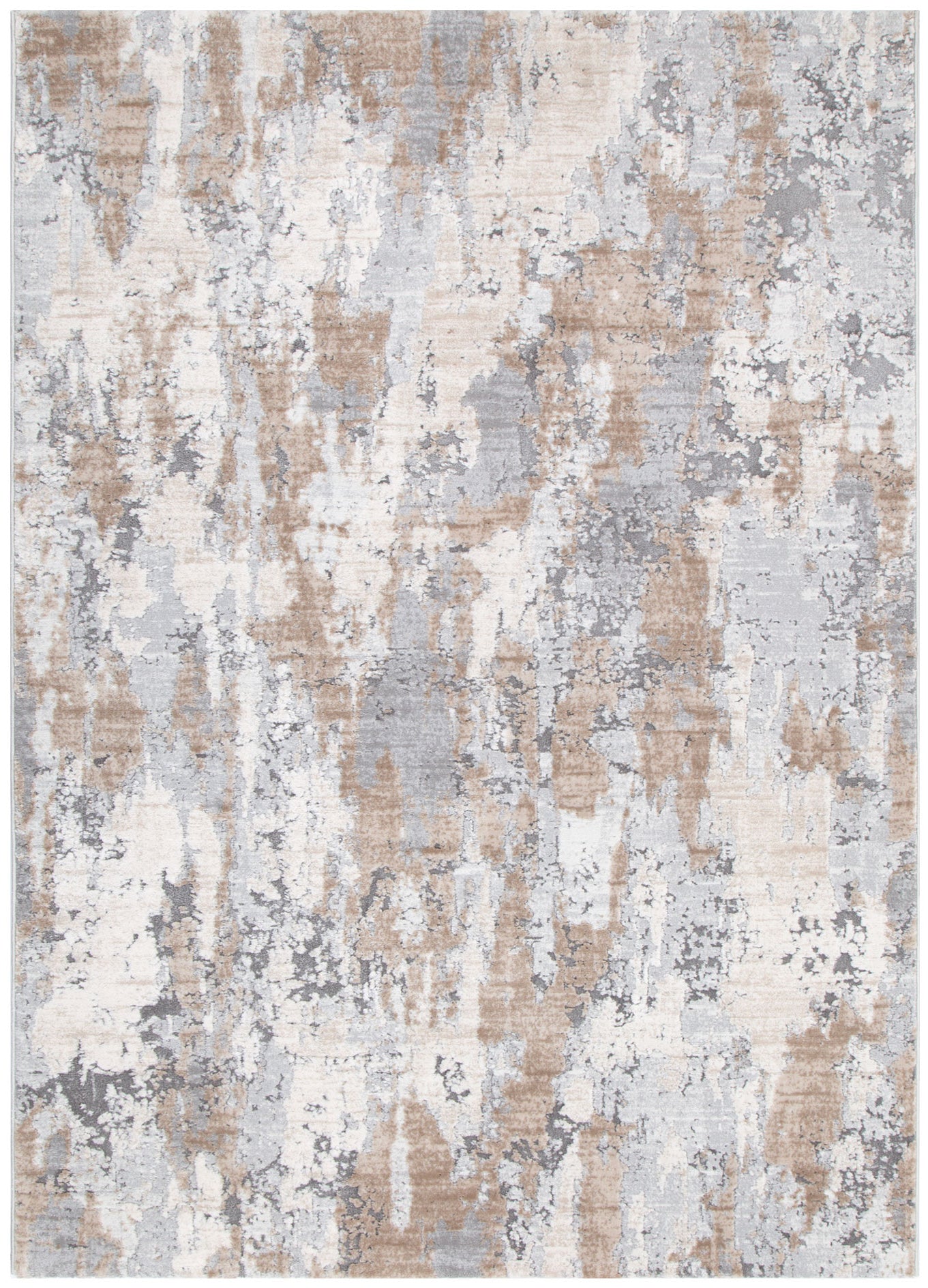 Maya Watercolour Abstract Grey and Beige Rug