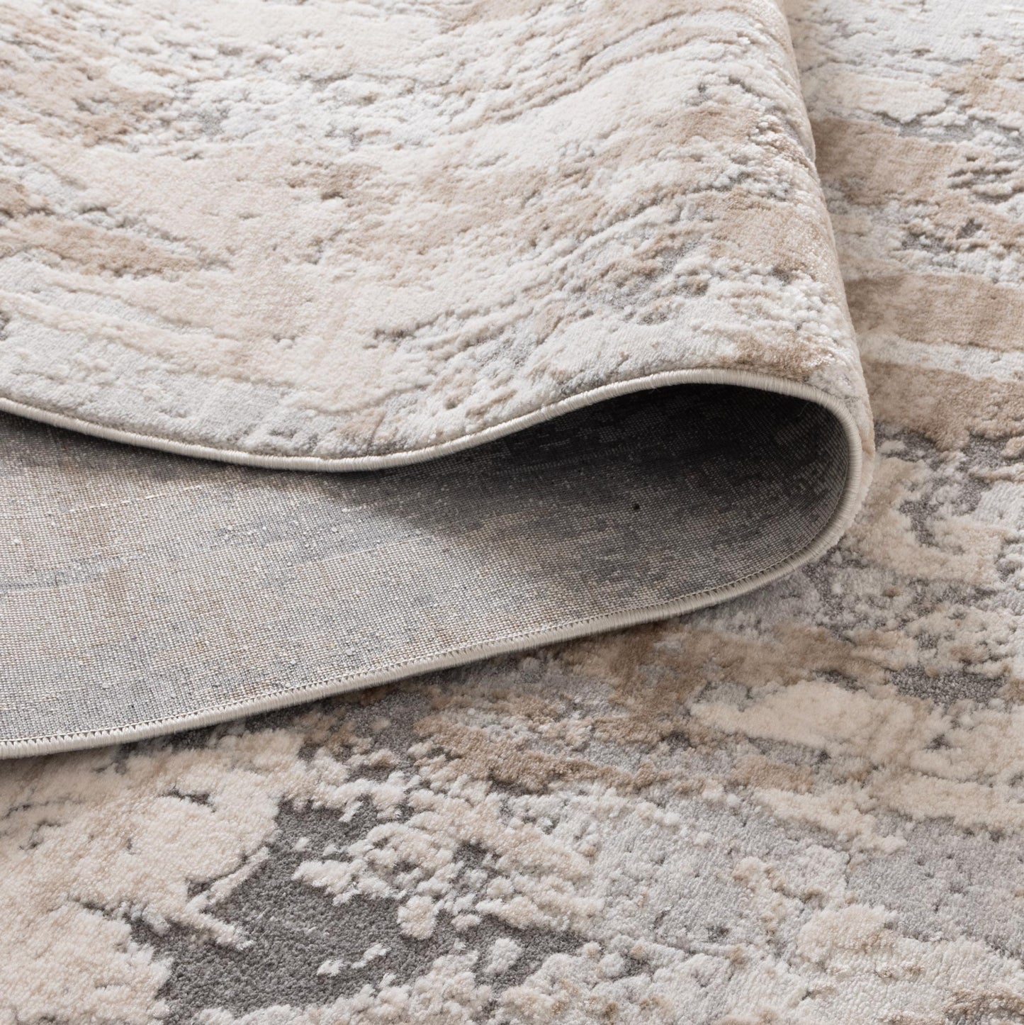 Maya Watercolour Abstract Grey and Beige Rug