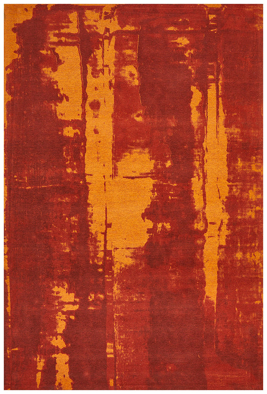Magnolia Abstract Contemporary Paprika Rug