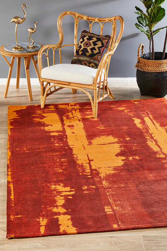Magnolia Abstract Contemporary Paprika Rug