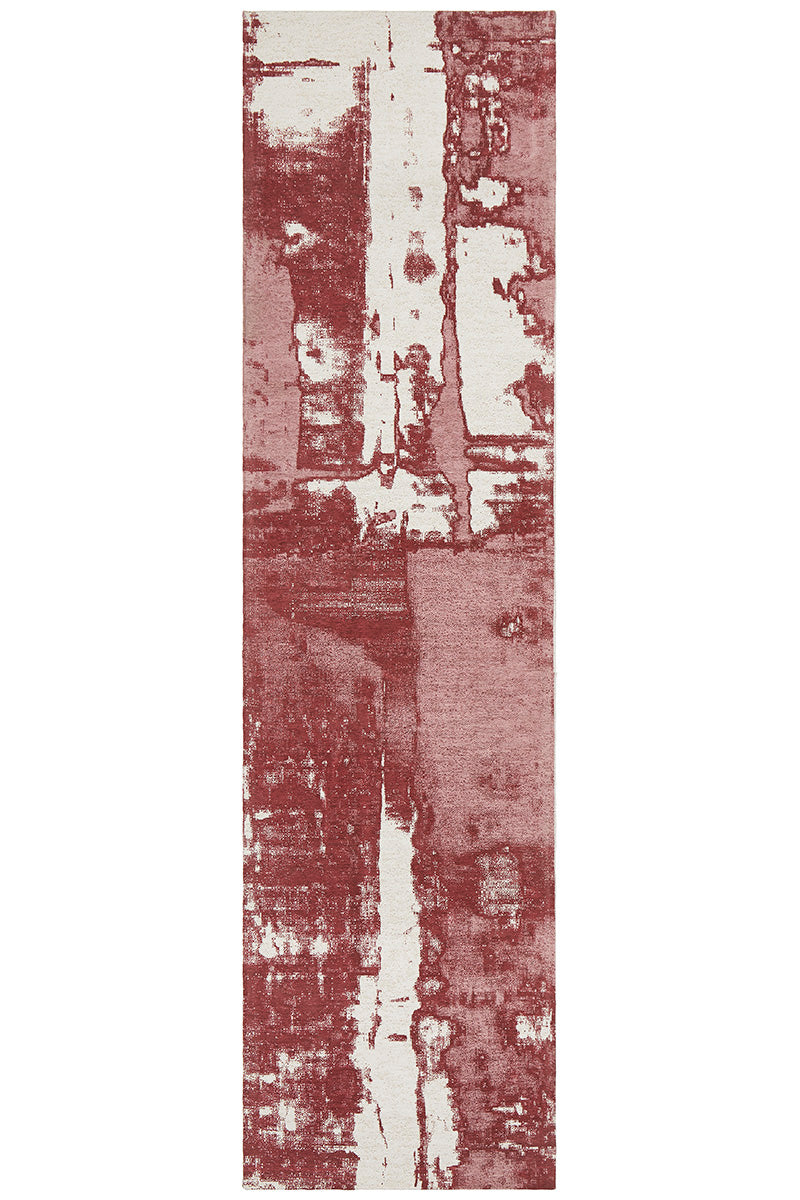 Magnolia Abstract Contemporary Rose Runner Rug