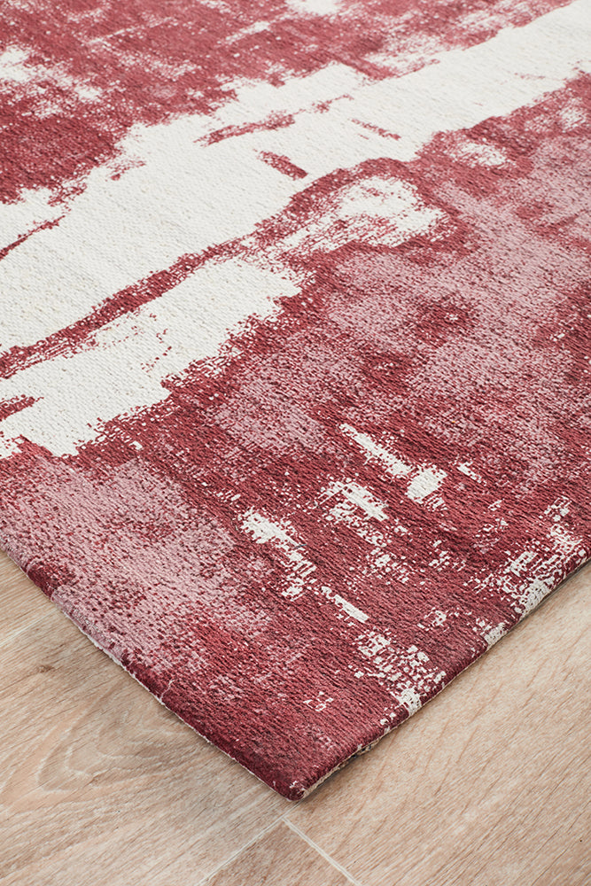 Magnolia Abstract Contemporary Rose Runner Rug