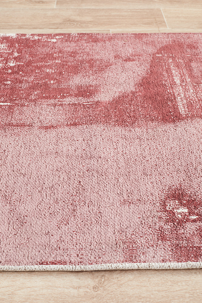 Magnolia Abstract Contemporary Rose Runner Rug