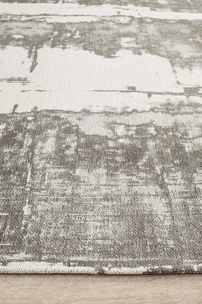 Magnolia Abstract Contemporary Silver Rug