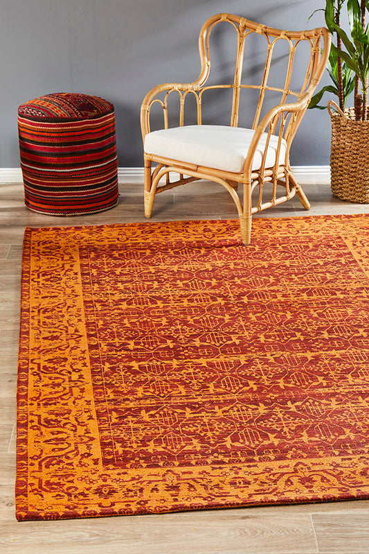 Magnolia Border Paprika Rug