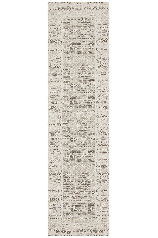 Magnolia Border Silver Runner Rug