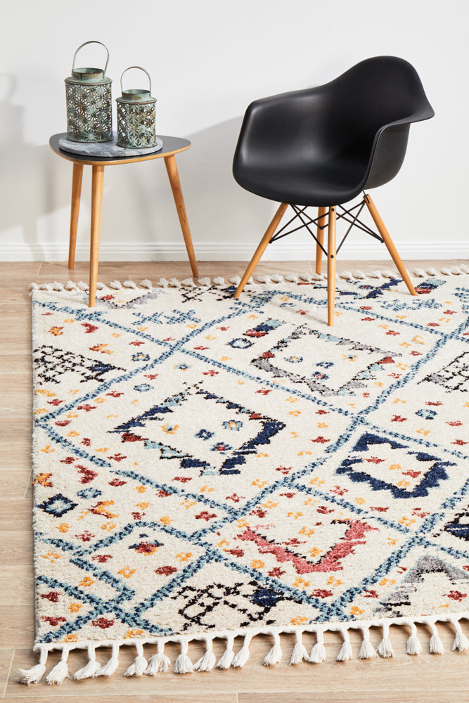 Marrakesh Abstract Tribal White Rug