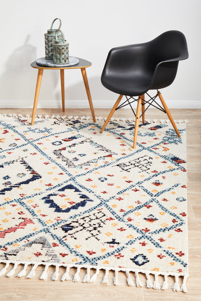 Marrakesh Abstract Tribal White Rug