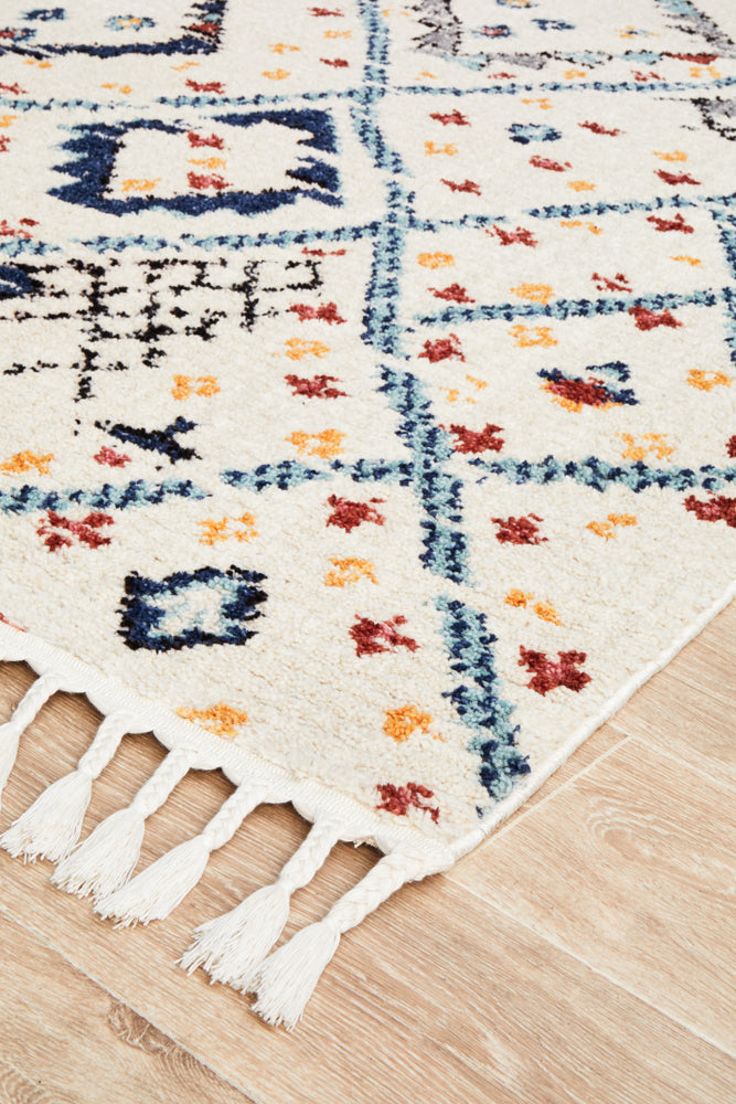 Marrakesh Abstract Tribal White Rug