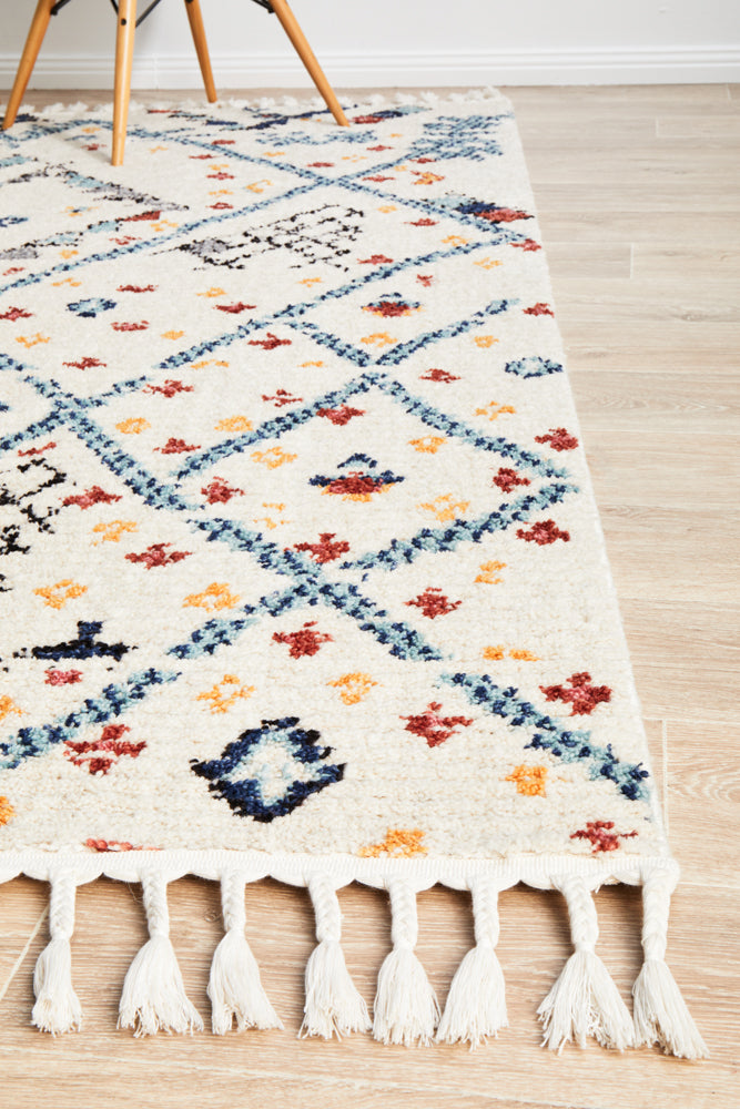 Marrakesh Abstract Tribal White Rug