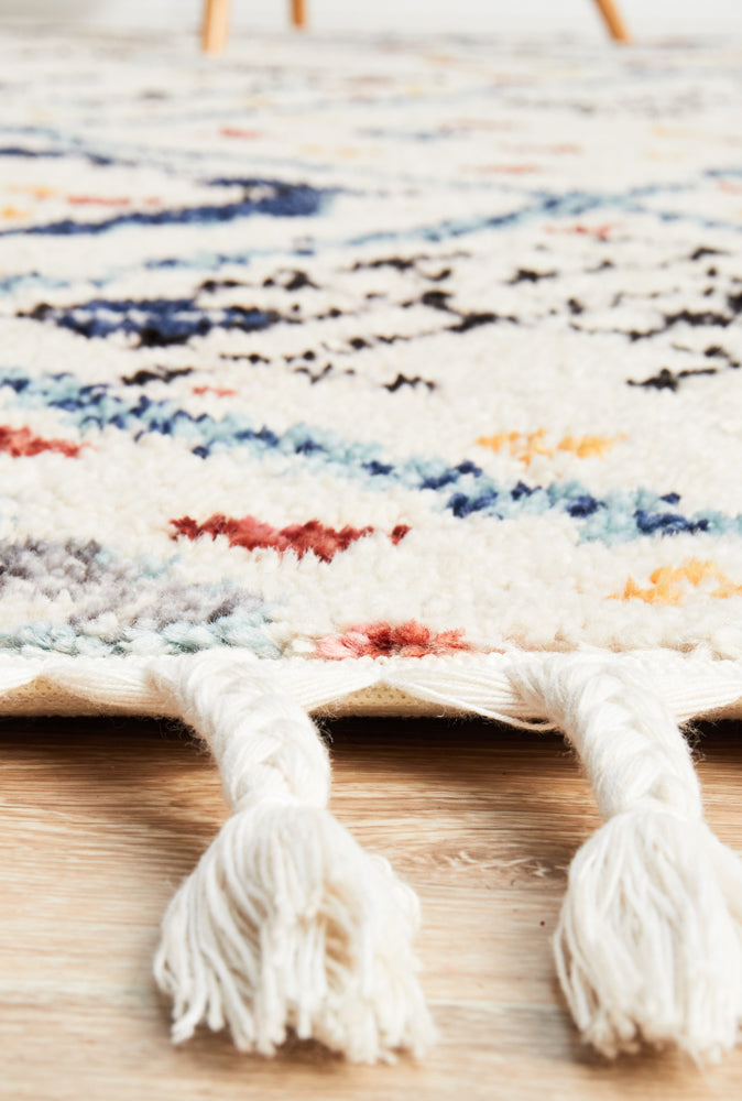 Marrakesh Abstract Tribal White Rug