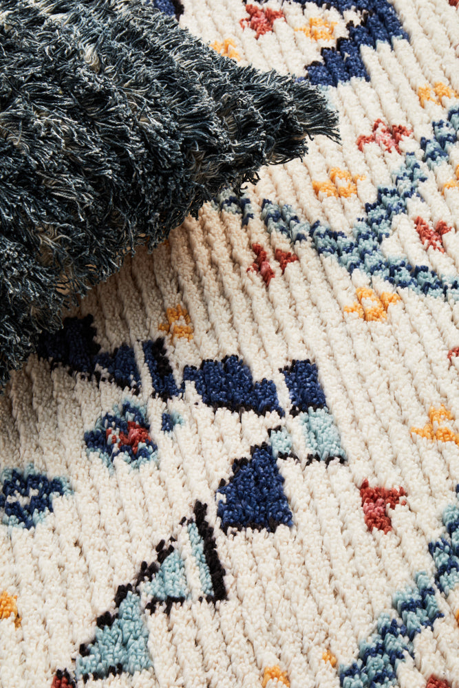 Marrakesh Abstract Tribal White Rug