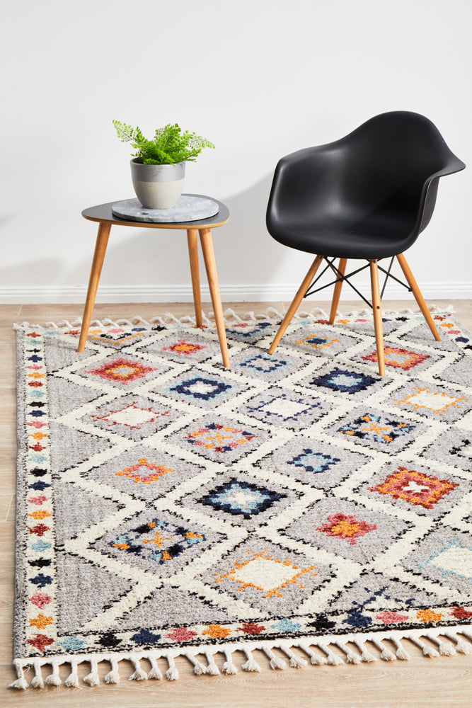Marrakesh Diamond Grey Rug