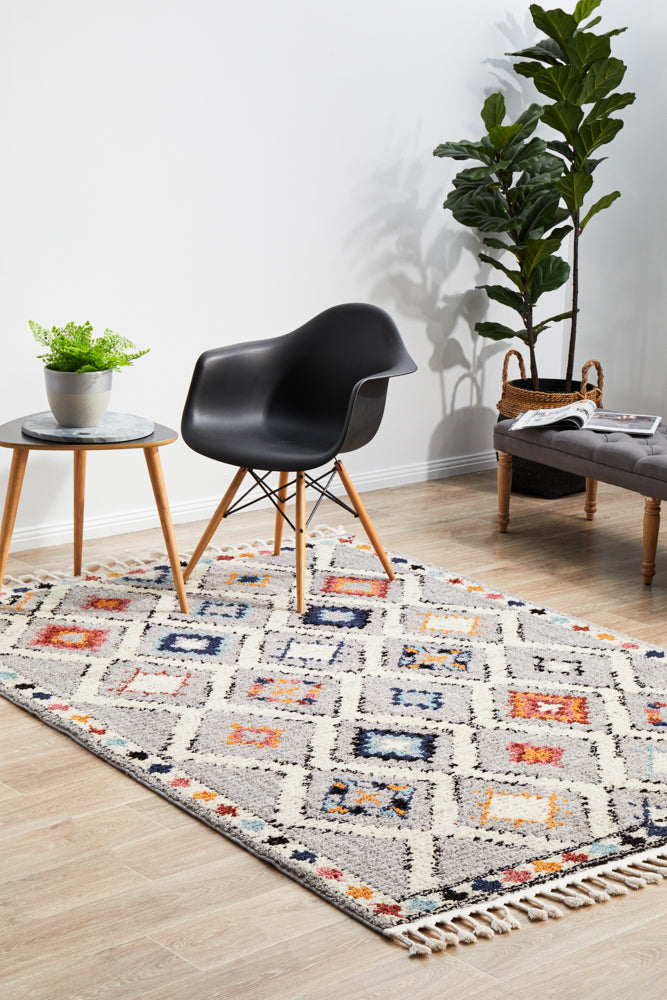 Marrakesh Diamond Grey Rug