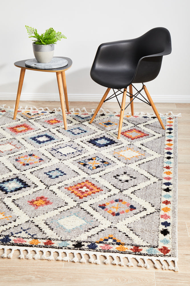 Marrakesh Diamond Grey Rug