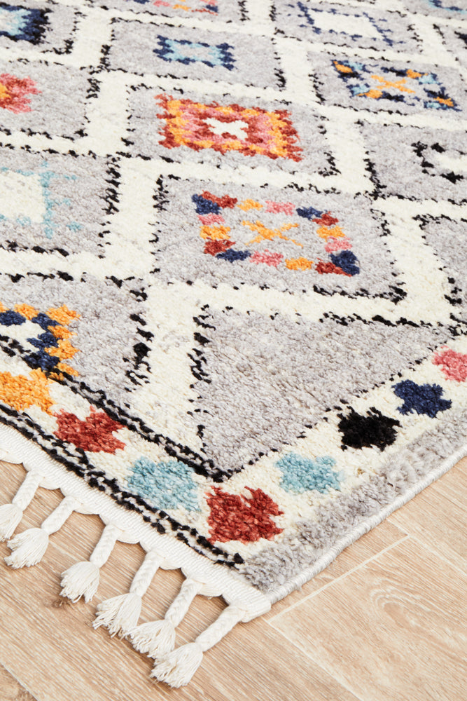 Marrakesh Diamond Grey Rug