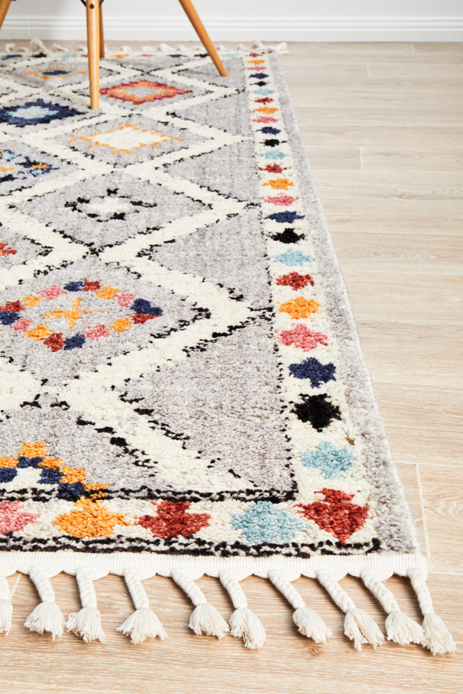 Marrakesh Diamond Grey Rug