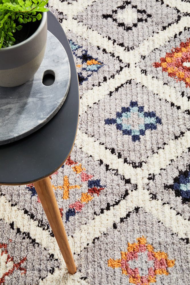 Marrakesh Diamond Grey Rug