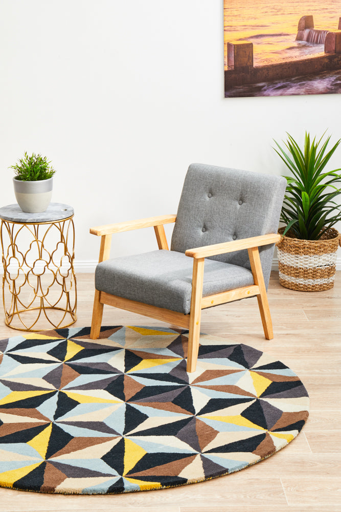 Matrix Pure Wool Blue Round Rug