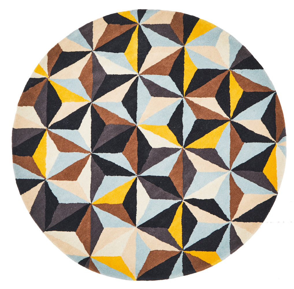 Matrix Pure Wool Blue Round Rug