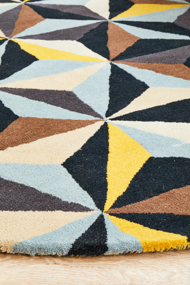 Matrix Pure Wool Blue Round Rug