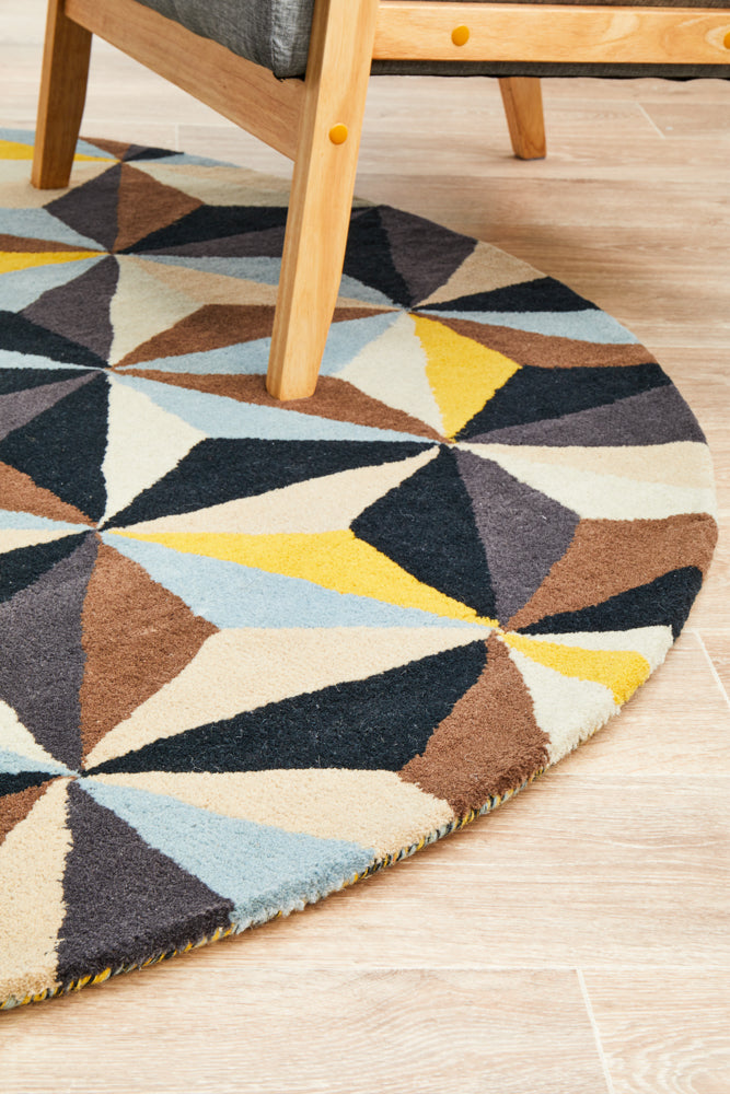 Matrix Pure Wool Blue Round Rug