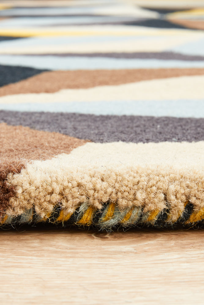 Matrix Pure Wool Blue Round Rug