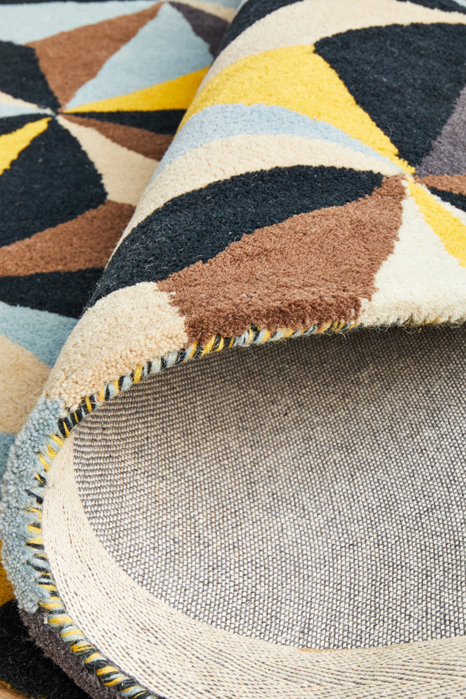 Matrix Pure Wool Blue Round Rug