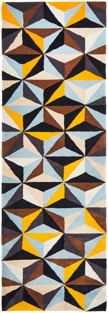 Matrix Pure Wool Blue Runner Rug